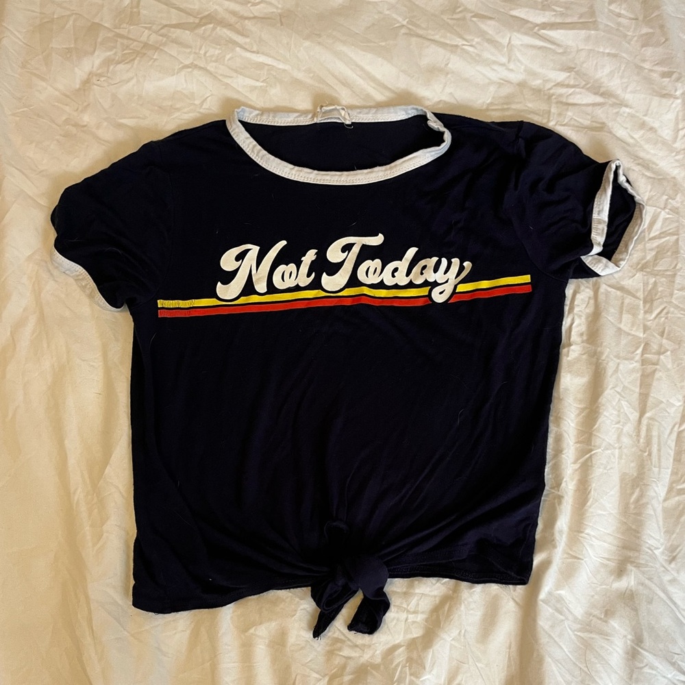 Navy Blue Crop Top